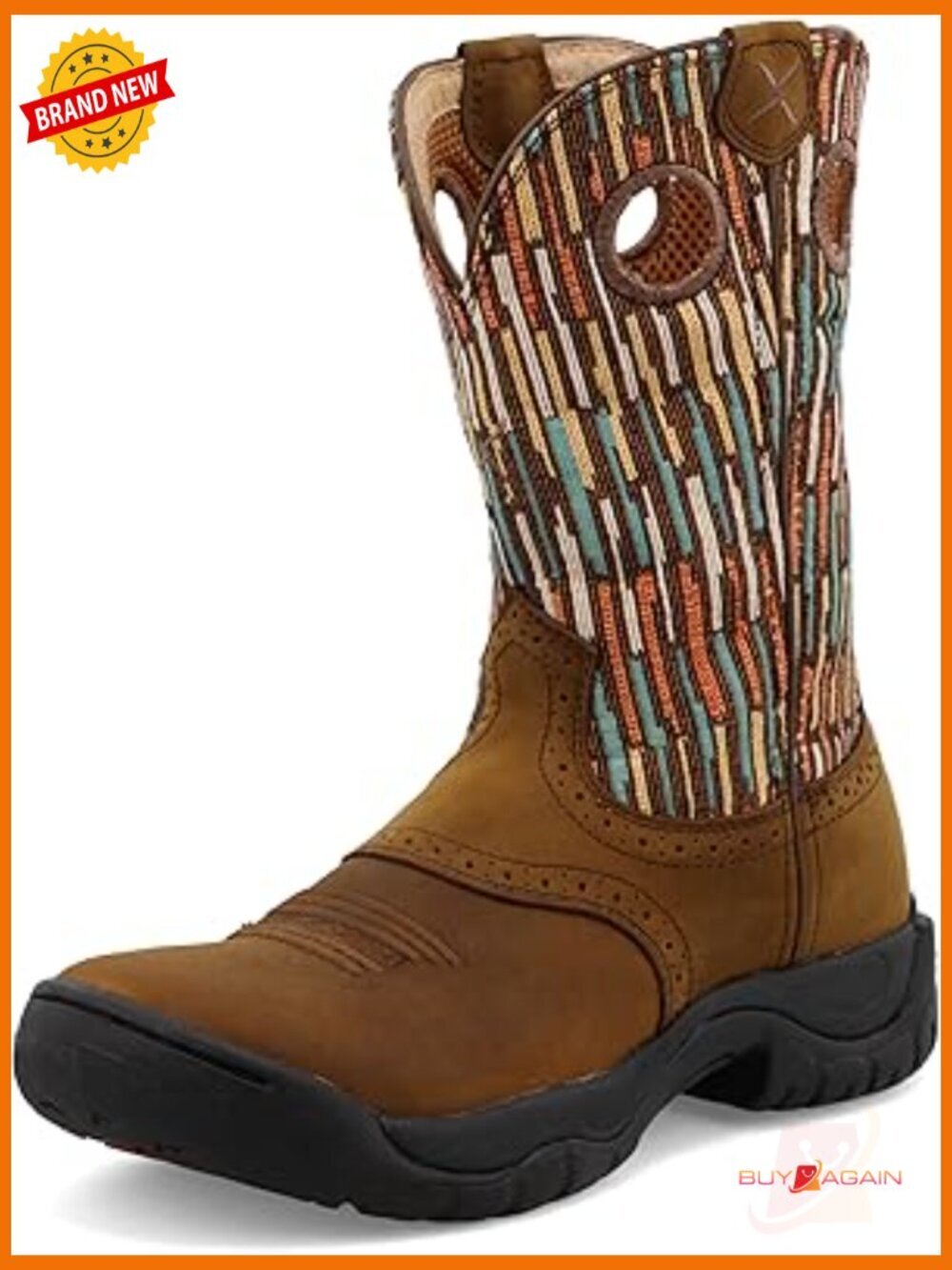Women's 9" Pull On Soft Round Toe Western Work Boot